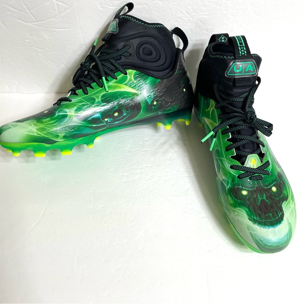 Under Armour UA Spotlight Lux MC LE Slime Football Cleats Sizes 11 & 13